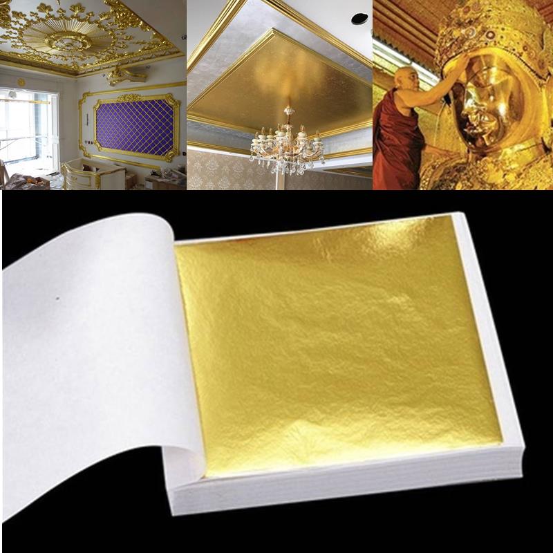 Gold Leaf Foil - 100 Pcs Sheets Pure 24K Gold