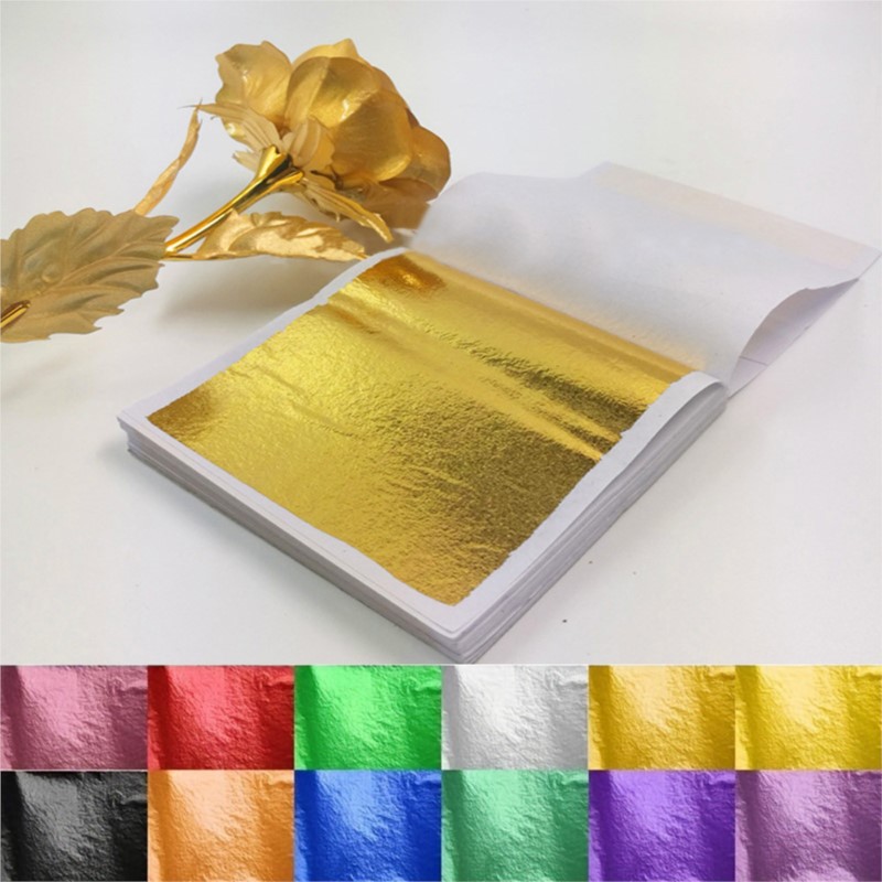 Gold Leaf Foil - 100 Pcs Sheets Pure 24K Gold