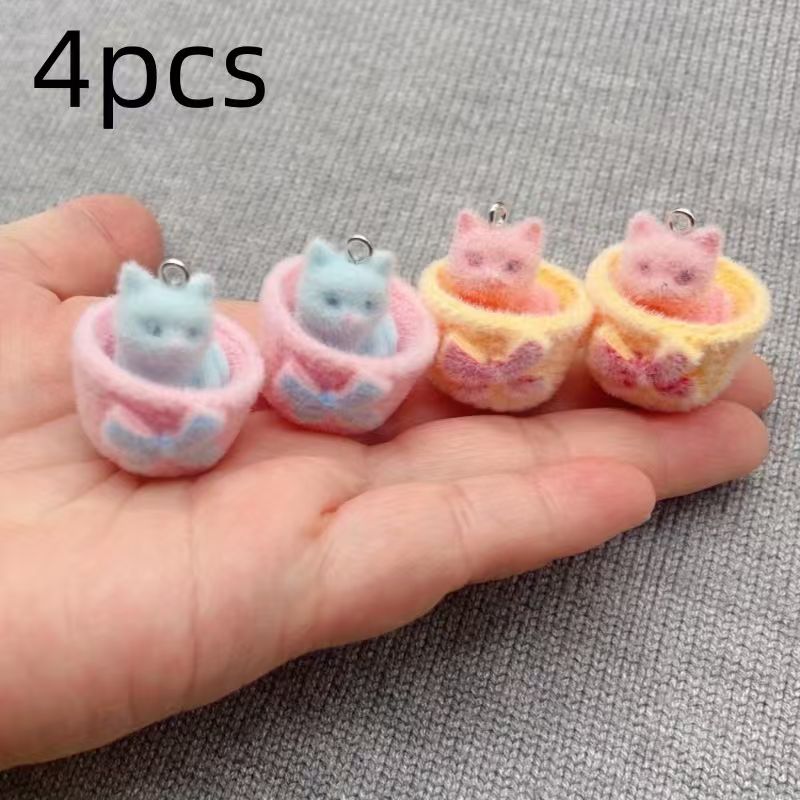 4pcs 3D plush resin cat pendan - đánh giá và giá Resin Art Box
