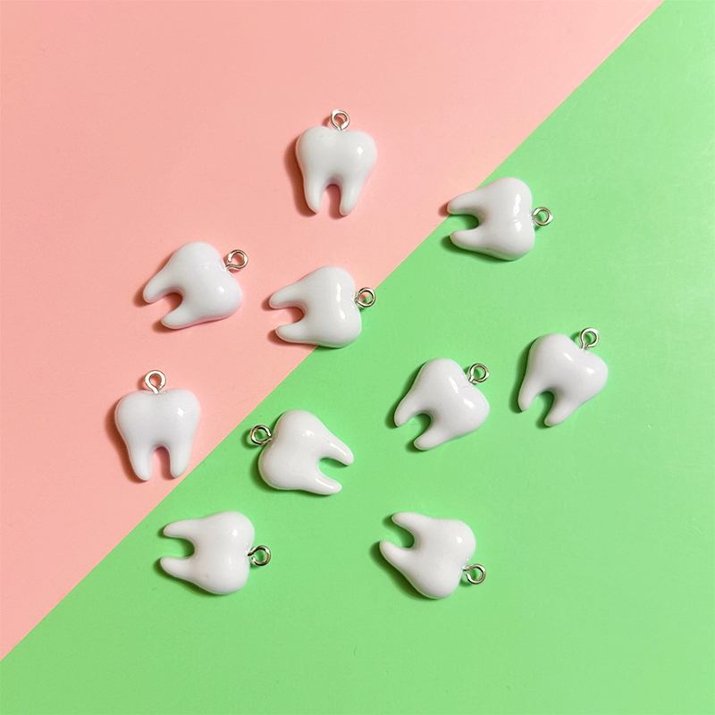 10pcs Cute White Teeth Resin P - đánh giá và giá Resin Art Box