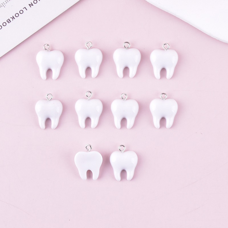 10pcs Cute White Teeth Resin P - đánh giá và giá Resin Art Box