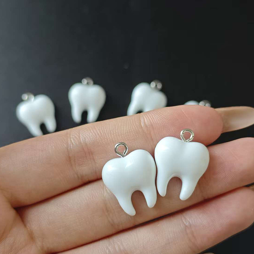 10pcs Cute White Teeth Resin P - đánh giá và giá Resin Art Box