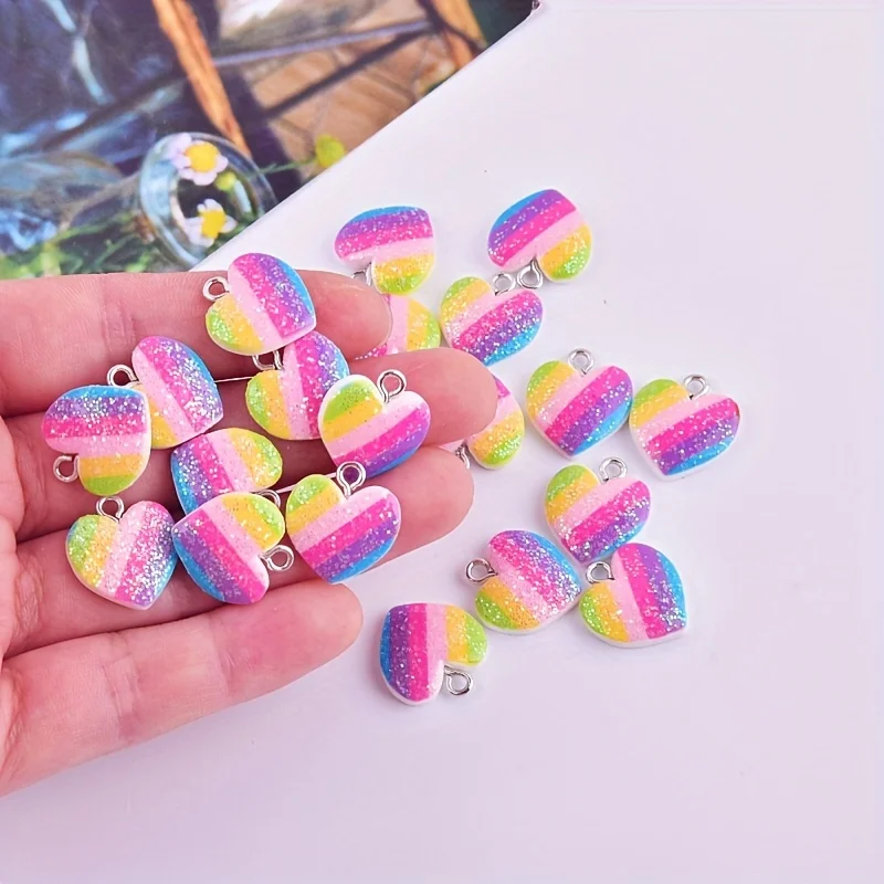 10Pcs Colorful Heart Resin Cha - đánh giá và giá Resin Art Box