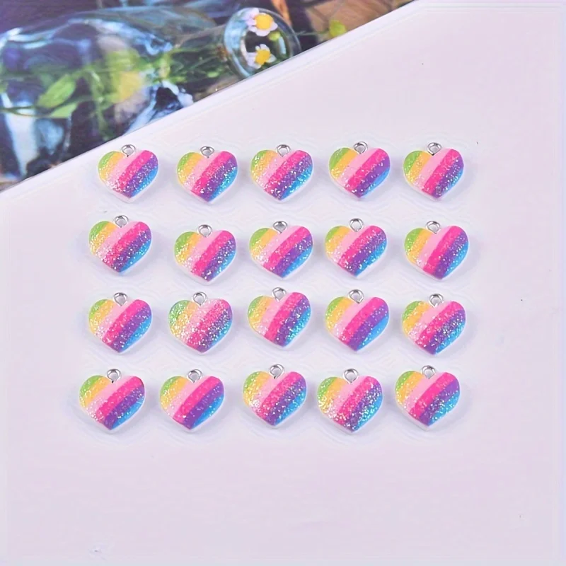 10Pcs Colorful Heart Resin Cha - đánh giá và giá Resin Art Box