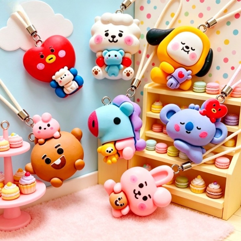 7pcs BT21 Resin Cartoon Charm  - đánh giá và giá Resin Art Box